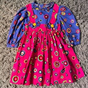 90s Chicken Noodle Circles Buttons Dress